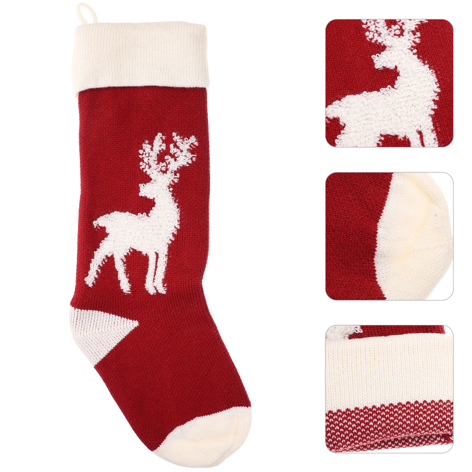 

2 Pcs Christmas Socks Reindeer Sock Nativity Decor Decorations Xmas Stocking Acrylic Christmas Treat Bags Nativity Ornaments