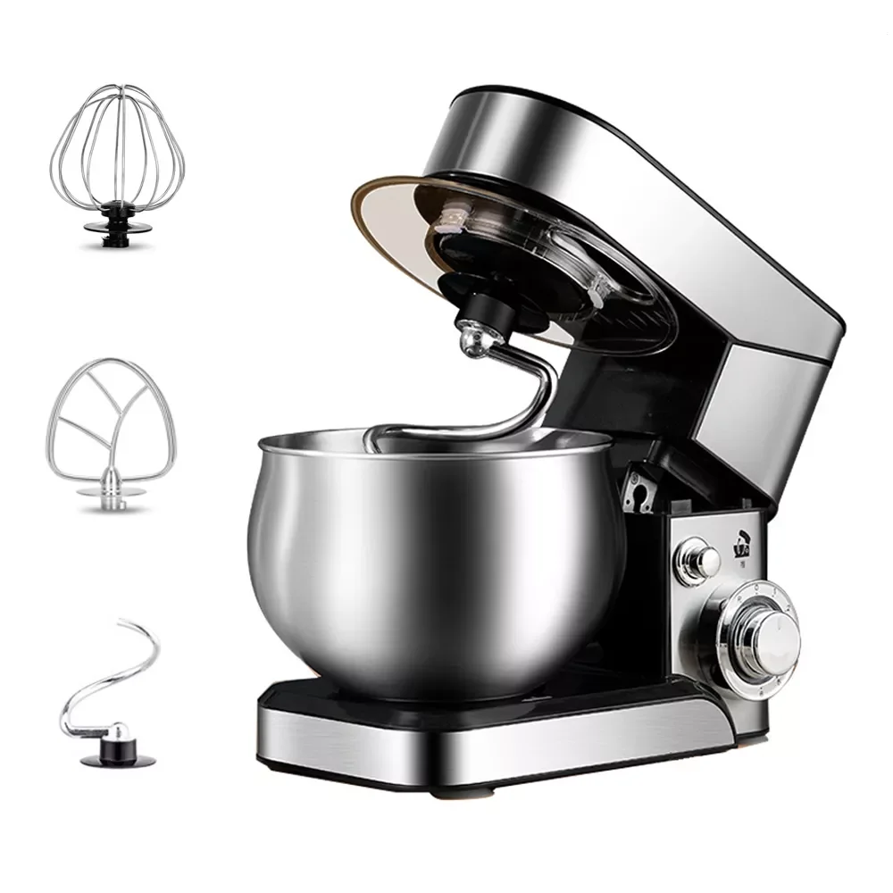 

Kitchen Food Mixer Stainless Steel Bowl Cream Egg Whisk Blender Cake Dough Bread Mixer Maker Machine 6-Speed