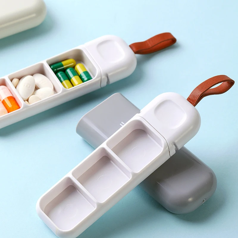 Портативная мини-таблетка с 3 отделения, органайзер для ежедневного хранения таблеток, разделитель для лекарств, дорожный контейнер для таб...