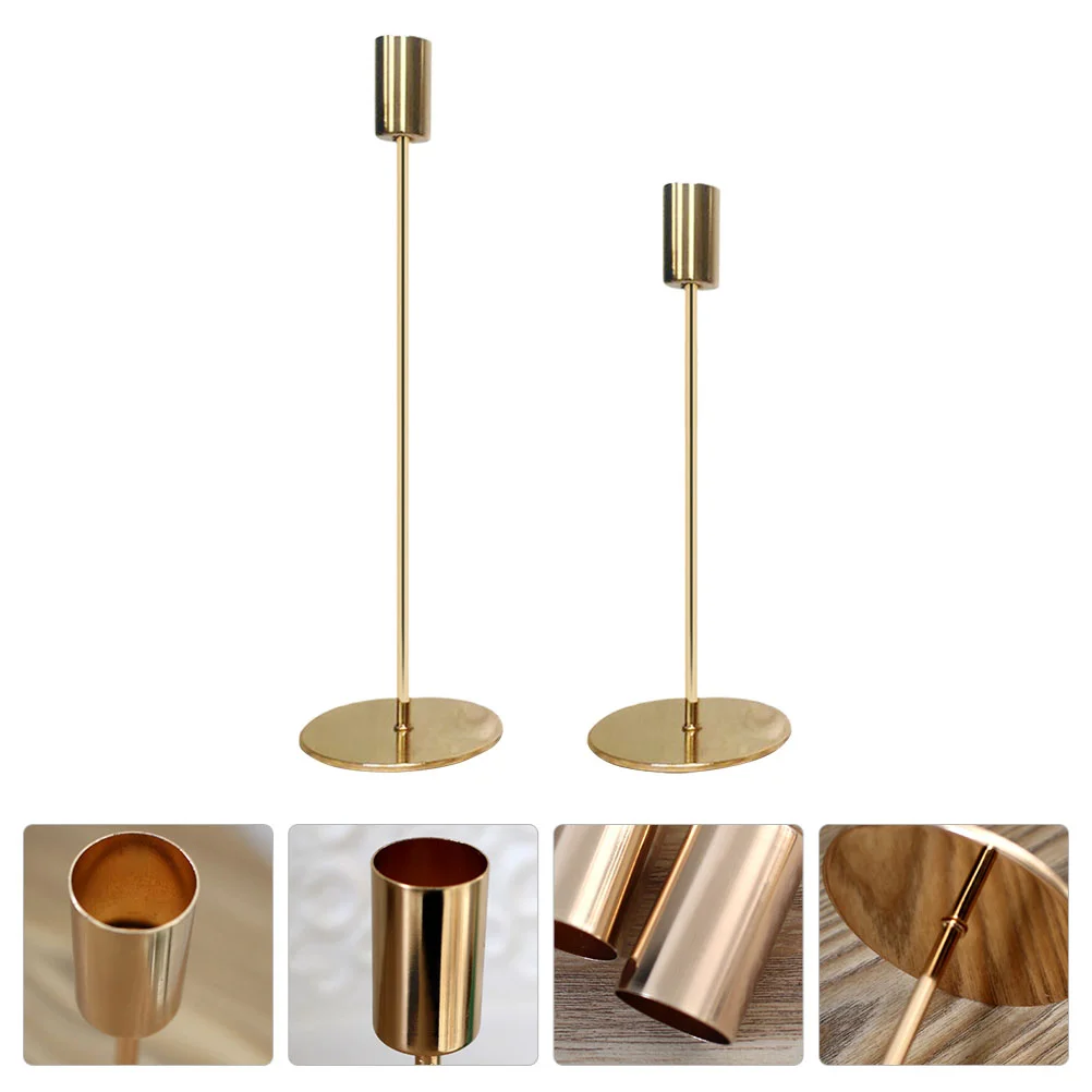 

Holder Candlestick Stand Taper Holders Candlesticks Wedding Metal Pillar Iron Golden Decorative Stick Tealight Single Room Party