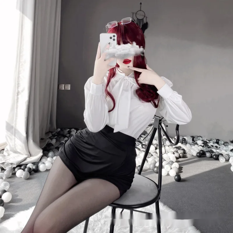 Сексуальная Униформа секретаря для косплея соблазнительная прозрачная офисная