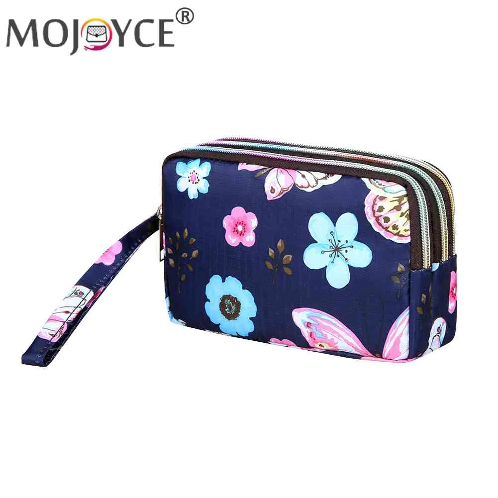

Fashion Flower Prints Handbag Nylon Multi Pocket Clutch Card Coin Purse for Outdoor Business Traveling Bags