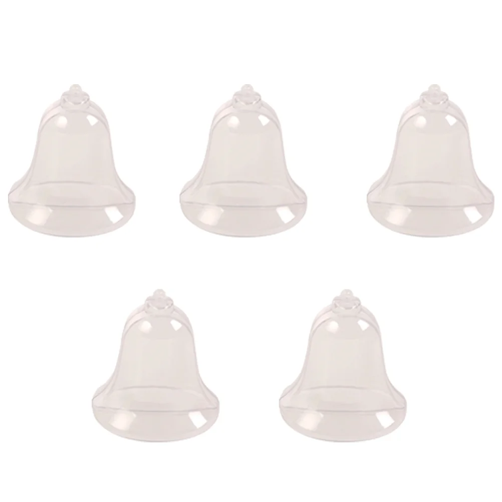 

5Pcs Christmas Gift Box Bell for Crafts Christmas Sphere Bell Shape Ornaments Fillable Fillable Bell