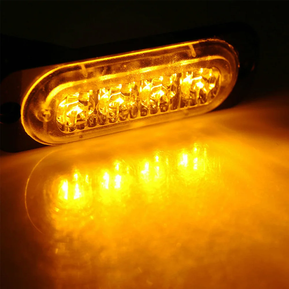 

2x Truck 12V 24V 6smd LED Strobe Warning Light Strobe Grille Flashing Lightbar Car Beacon Lamp Amber Yellow White Traffic Light