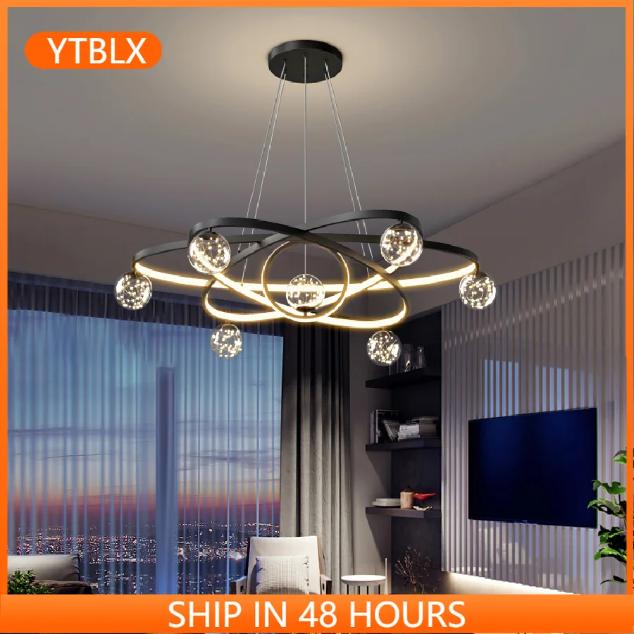 

Nordic Living Room Led Pendant Lights Creative Romantic Gypsophila Bedroom Chandelier Simple Atmosphere Restaurant Lighting Lamp