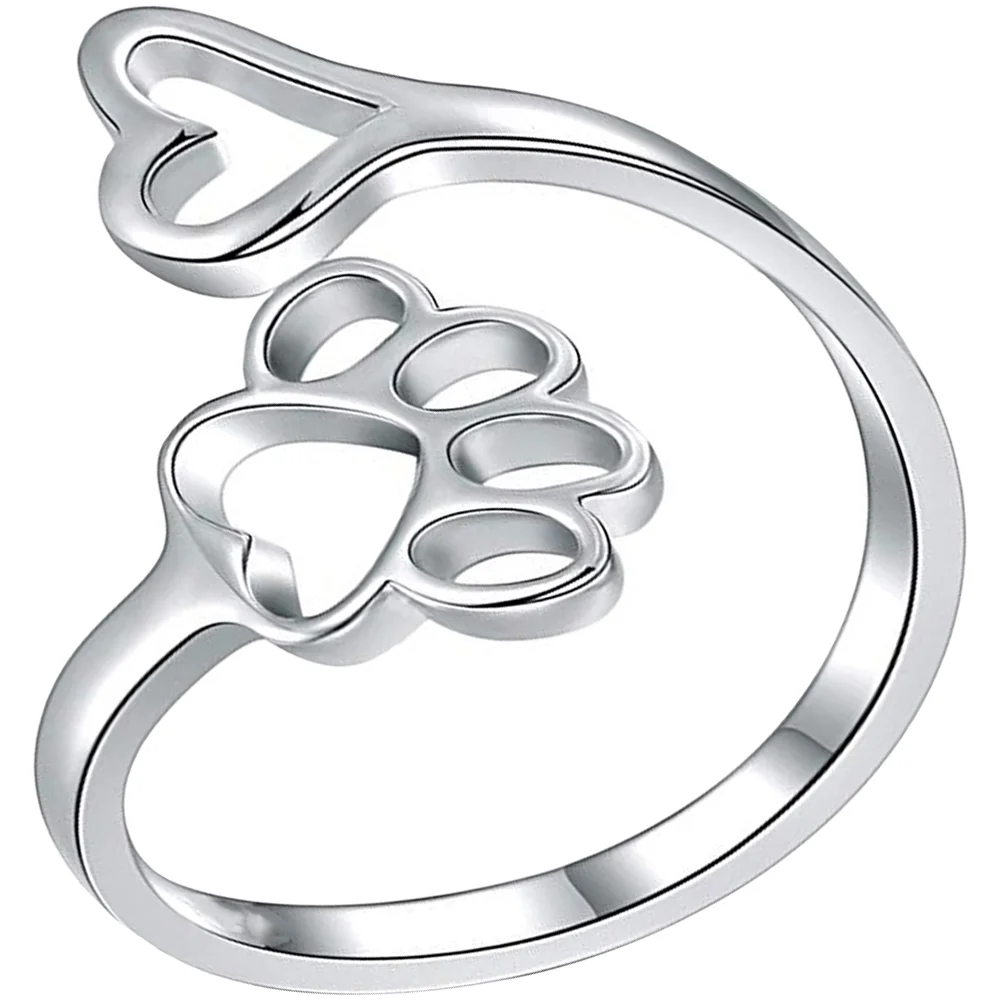 

Creative Dog Footprint Open Ring Adjustable Open Ring Personalized Girl Ring