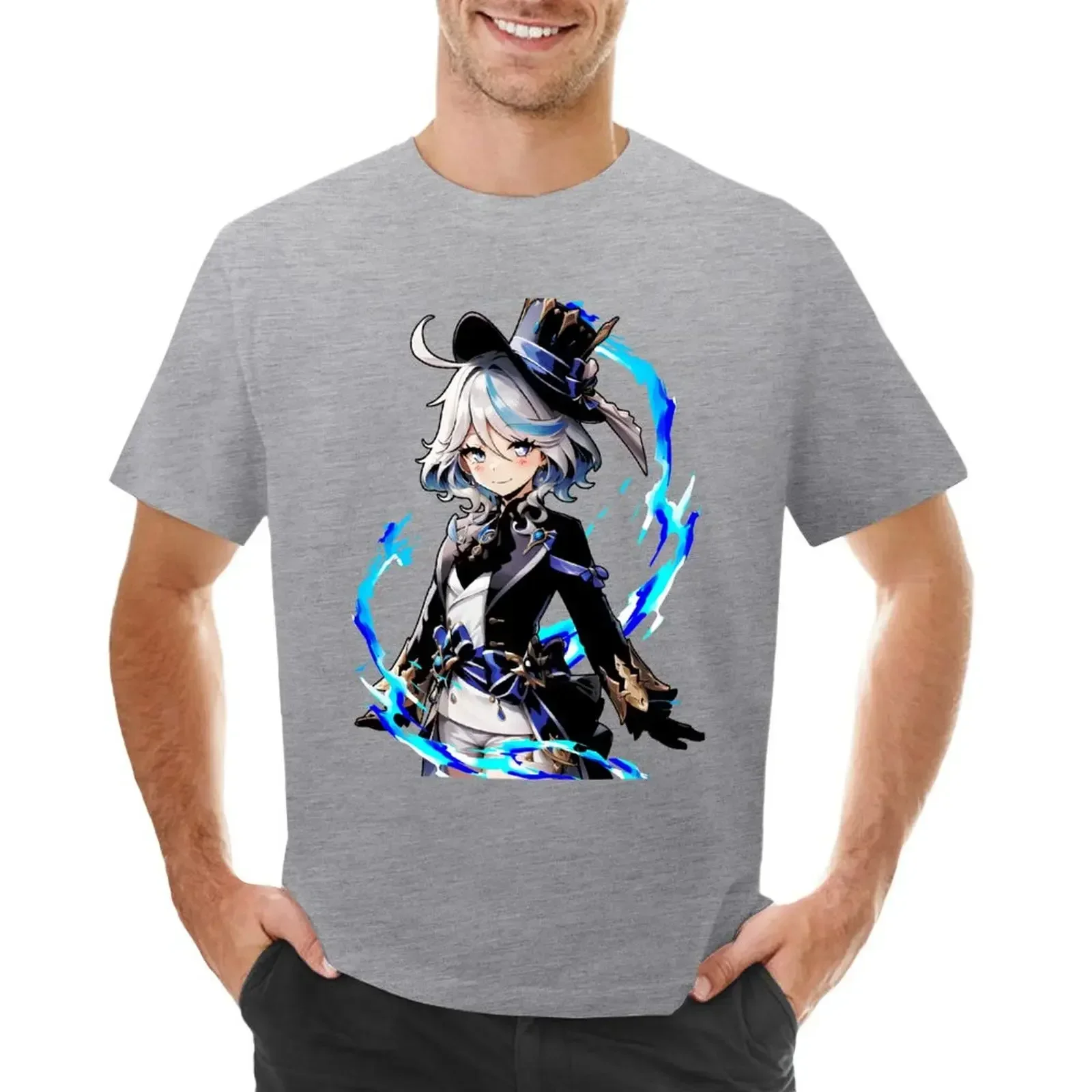 Большие размеры мужская одежда Furina Genshin Постер воздействия Canvan принт