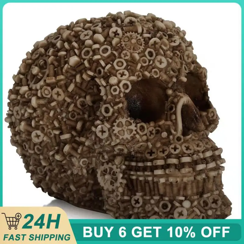 

Vintage Face Decoration Ambience Decoration Home Decor Crafts Human Skull Model Hand Carved Resin Statues And Sculptures Skull