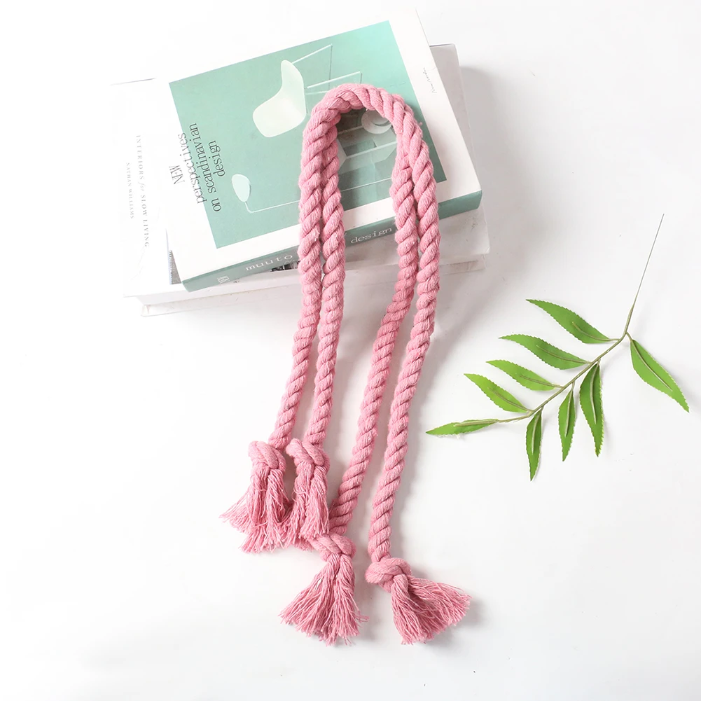 

Curtain Buckles Tie Rope Handmade Weaving Cotton Linen Clips Tiebacks Holder Solid Color Curtain Holder Rope Home Decor