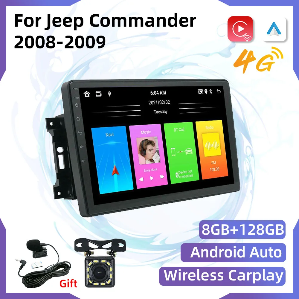 

Автомагнитола 2 Din Android для Jeep Commander 2008-2009, автомобильная стереосистема с GPS, Wi-Fi-навигацией, Авторадио, мультимедийный плеер, головное устройство