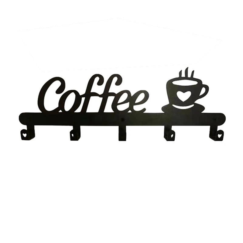 

Coffee Mug Holder Wall Mounted(5 Hooks),Kitchen Or Coffee Bar Decor Sign,For Coffee Mug Hangers Display And Organizer