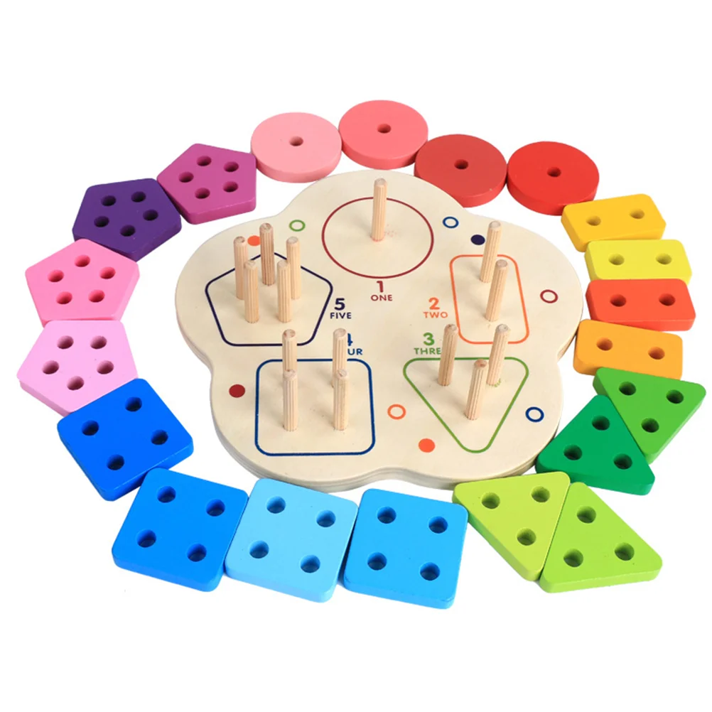 

1 Set Building Blocks Geometry Color Match Kids Educational
