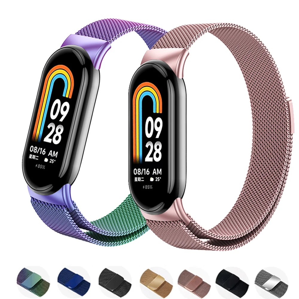 

Strap For xiaomi Mi Band 8 global version accessories Milanese Loop Replacement belt bracelet pulseira correa miband 8 NFC strap