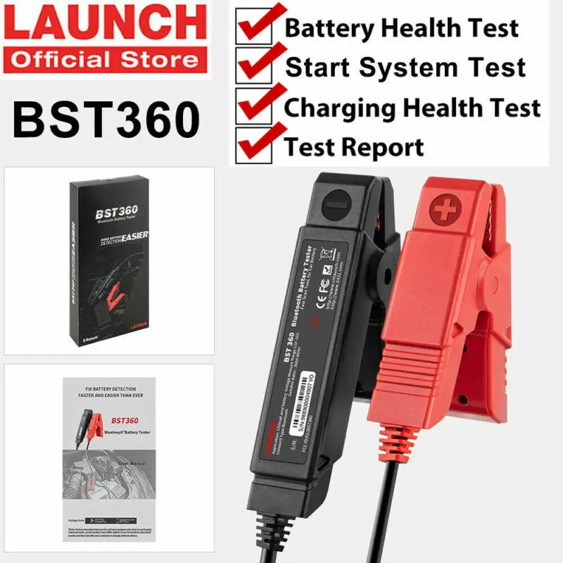 LAUNCH BST360 Bluetooth Battery Test Clip 6V/12V BST360 Voltage tester For IOS/Android Smart Phone
