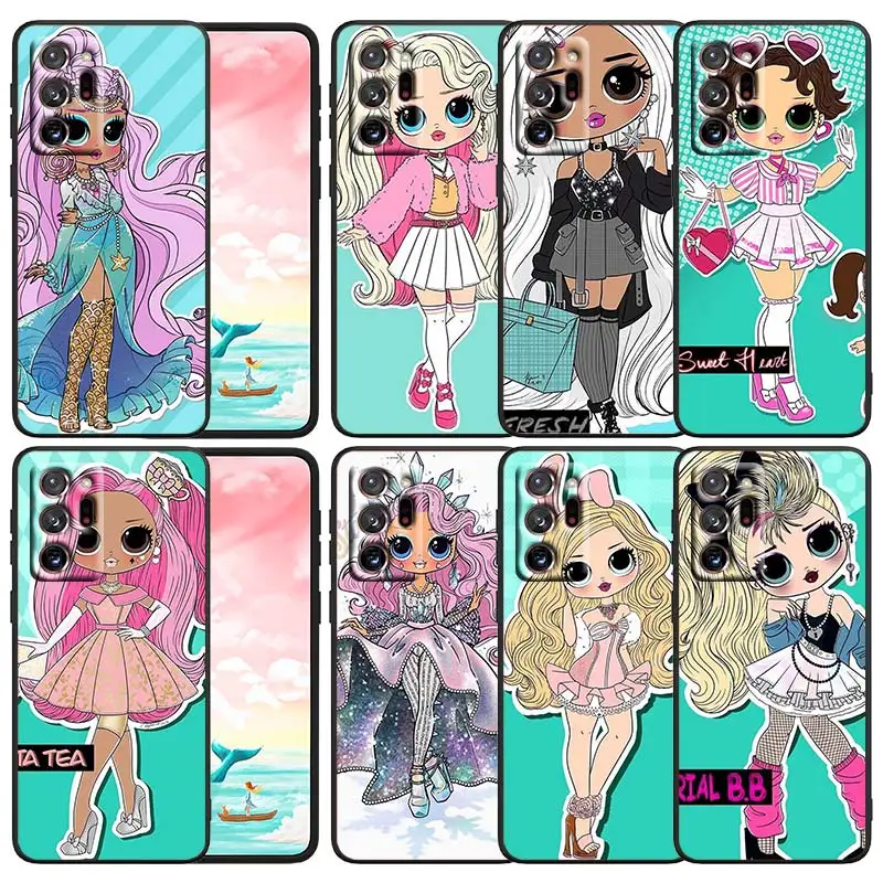 

L.O.L. SURPRISE Doll Art For Samsung Note 20 10 9 Ultra Lite Plus F23 M52 M21 A73 A70 A20 A10 A8 A03 j7 j6 Black Phone Case
