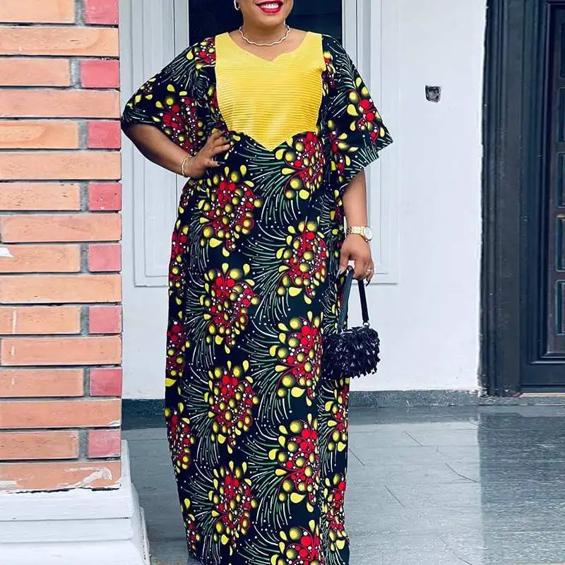 

VONDA Women Party Maxi Dress 2022 Women Half Sleeve Vintage Printed Maxi Dress Loose Beach Sundress Party Vestidos Femininas