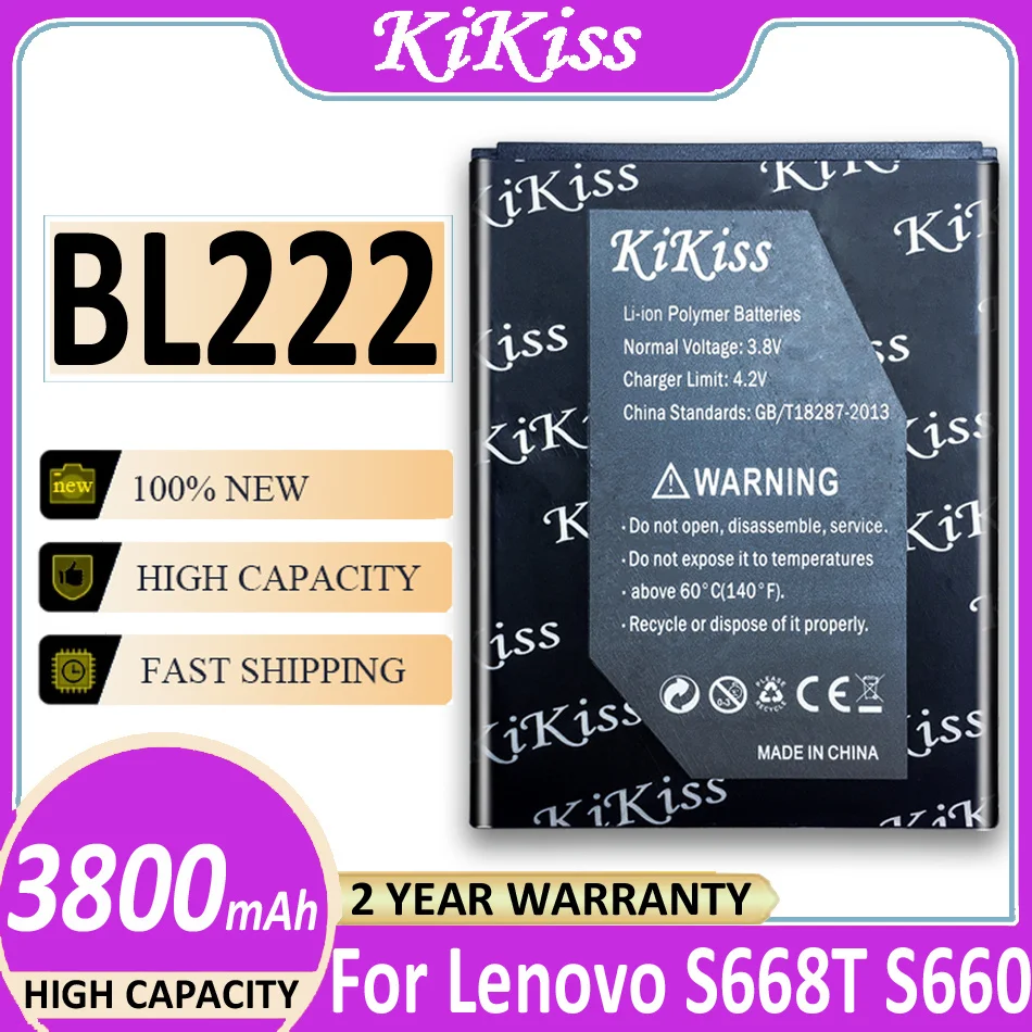 

For Lenovo S660 Battery BL222 BL 222 3800mAh Large Capacity Li-ion Battery Replacement for Lenovo S660 S668T Batteria