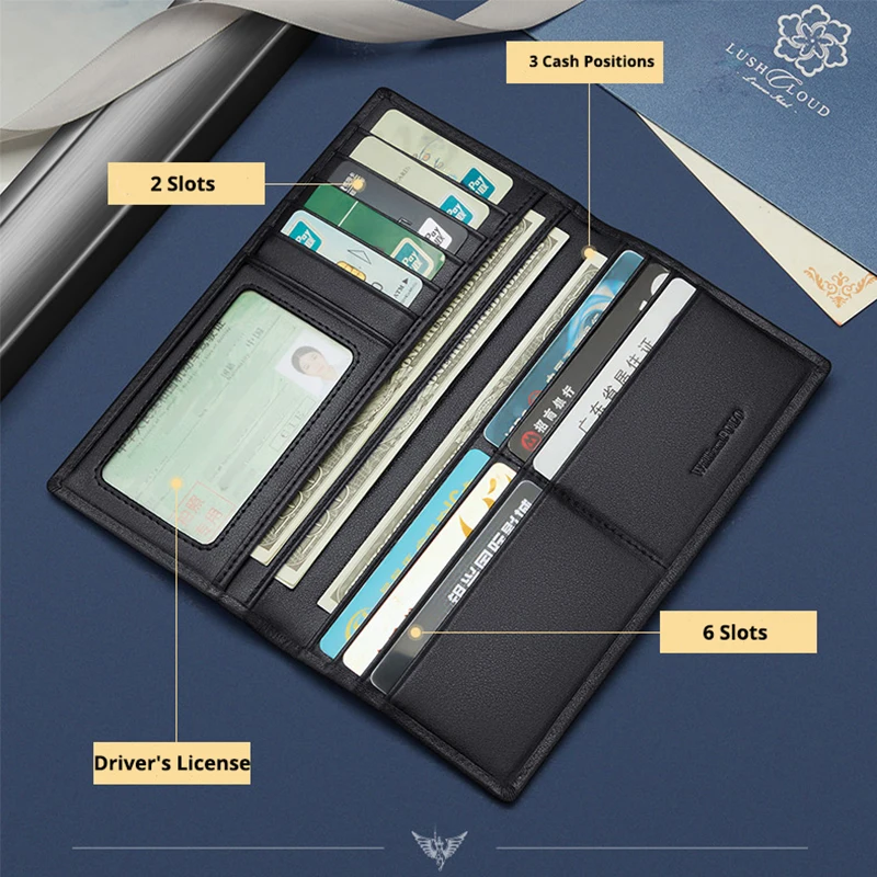 WILLIAMPOLO Mens Wallet Genuine Leather Card Holder Purse Real Cowhide Fashion Design Wallet Men Thin Purse Man