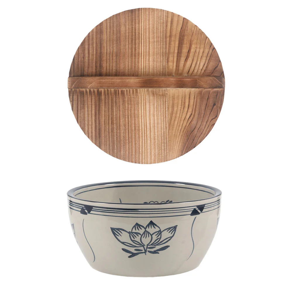 

1pc Home Kitchen Bowl Soup Bowl Serving Jam Decorative Bowl with Lid