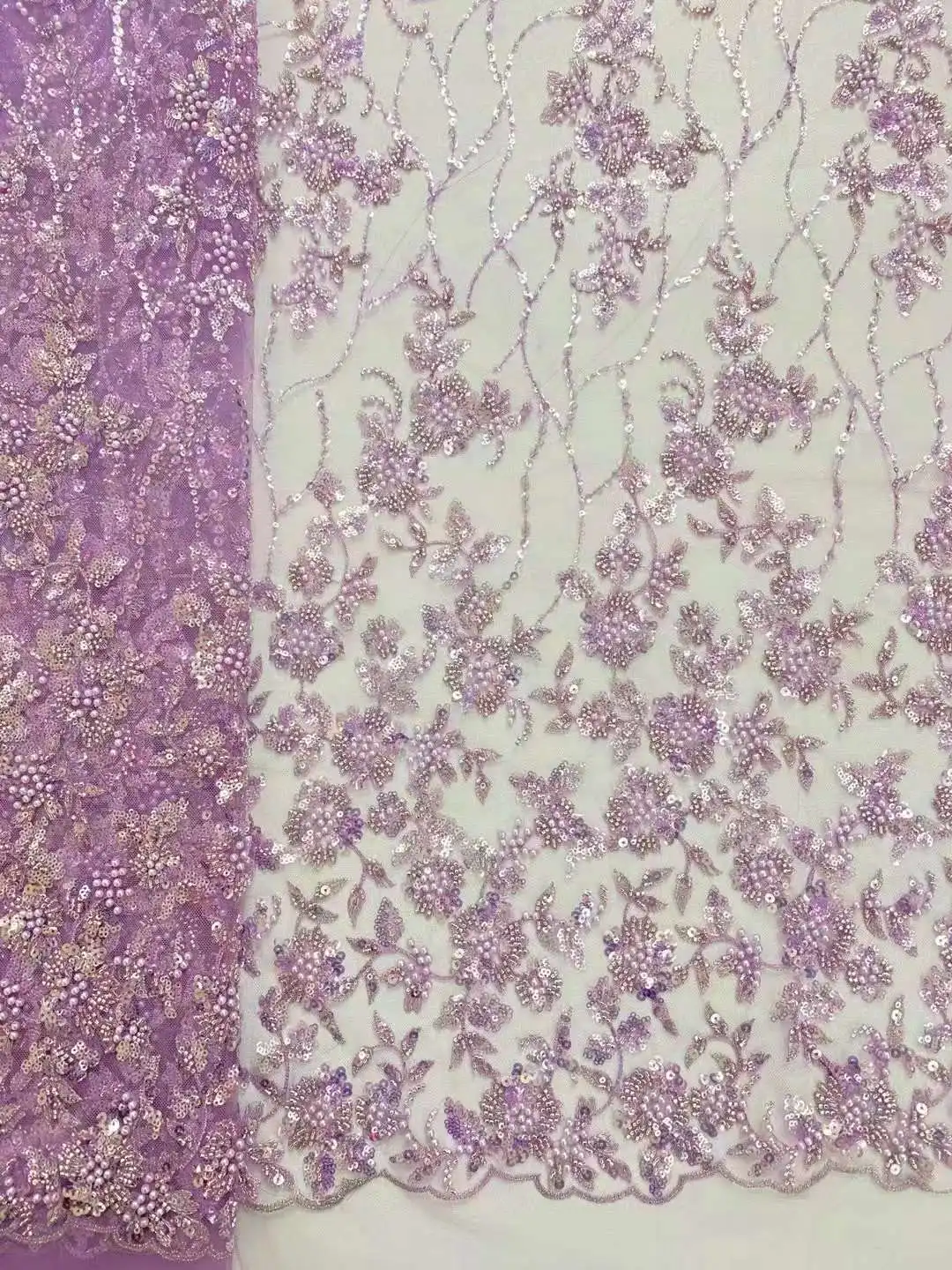 Новый дизайн бусины вышивка кристаллами и блестками французское Тюлевое кружево