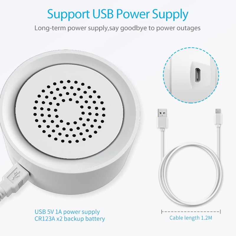

CORUI Tuya WIFI Smart Sound And Light Alarm Siren Sensor Smart Life Remote Control Siren Alarm Sensor For Alexa Google Home