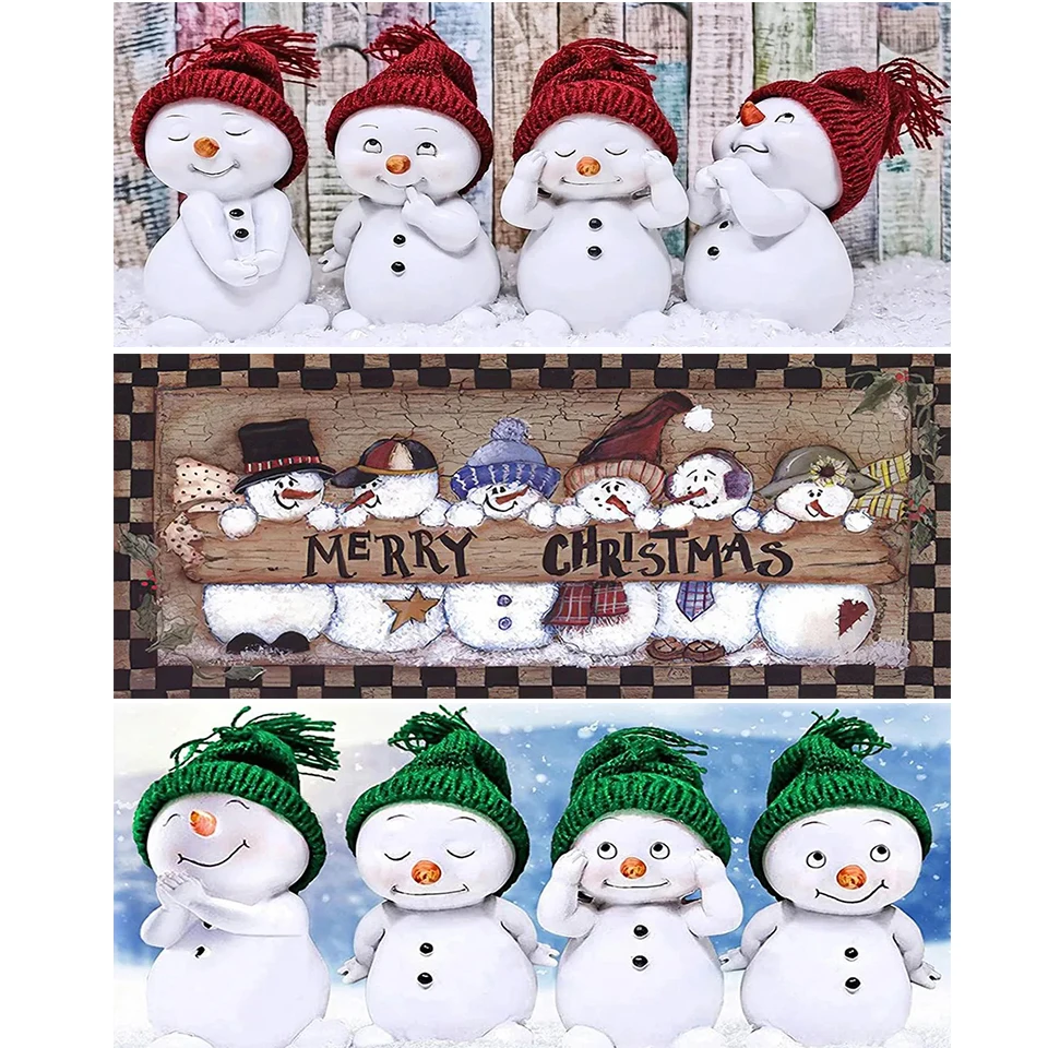 

5D Diamond Painting Christmas Snowman Full Diamond Mosaic Crystal Embroidery Picture Cross Stitch Kits Wall Decoration Gift