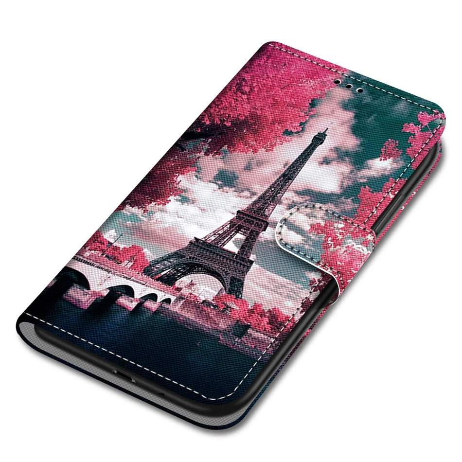 Colored Painted Card Slot Wallet Flip Case For Moto E7 Plus G8 Power G9 Play G10 G20 G30 Phone Cover For iPhone 14 Pro Max
