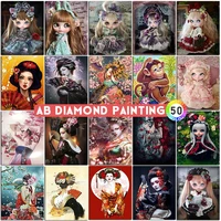 5d diy ab diamond painting princess doll full squareround cross stitch mosaic cartoon girls diamond embroidery home decor gifts