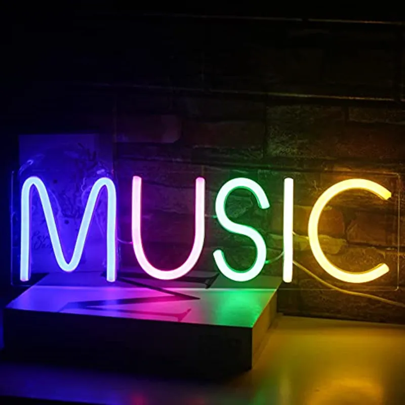 

Wanxing music neon sign custom personalized led wedding home room birthday party bar shop decoration wall decoration