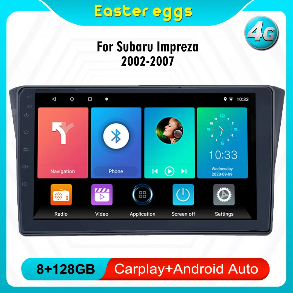 

2 Din 4G Carplay For Subaru Impreza GD GG 2002 - 2007 Car Radio Multimedia Player Navigation GPS Android Head Unit With Frame