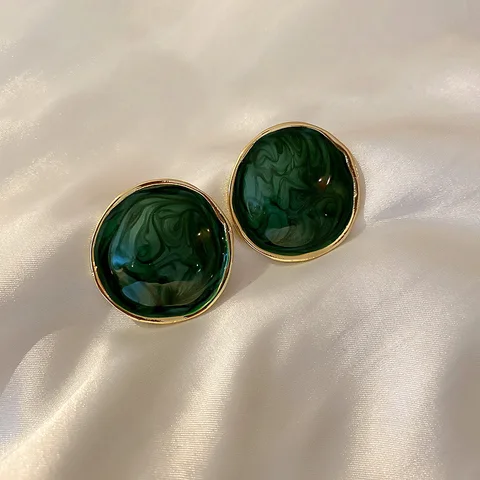 DooMei серёжки-гвоздики зелёные