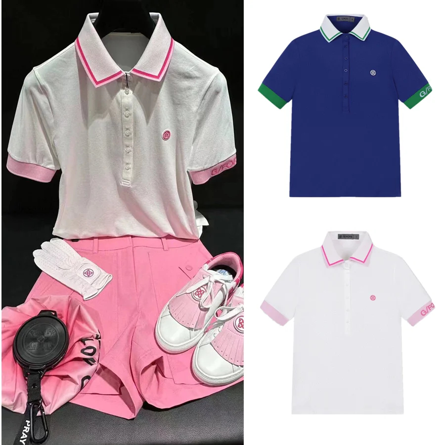 

2023 Spring/Summer New Golf Women's Short Sleeve T-shirt Sports Quick Dry Jersey Soft and Comfortable Ladies Fashion 골프 여장