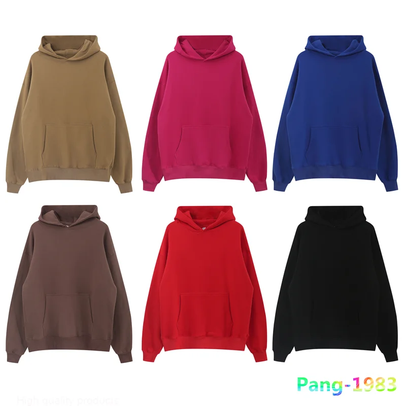 

Hoodie 2023 Men Women High Quality Brushed Kanye West Sweatshirts Solid Color Oversized Loose Board Pullovers