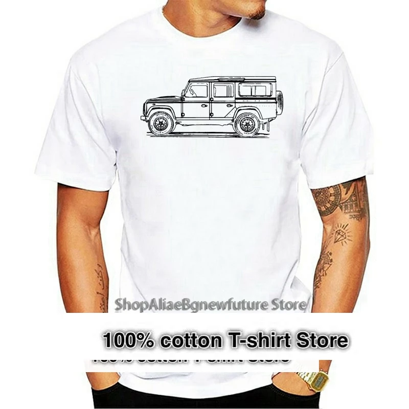 

Brand Summer Men Cotton Clothing High Quality Custom British Car Fans Defender 110 Inspired Car A3D Print Tshirt