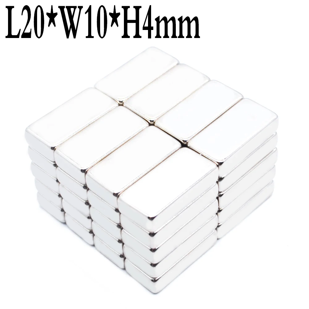 

Неодимовый магнит 20x10x4, 100 шт., 20 мм x 10 мм x 4 мм N35 NdFeB, блок супер мощный сильный постоянный магнит Imanes 20*10*4 мм