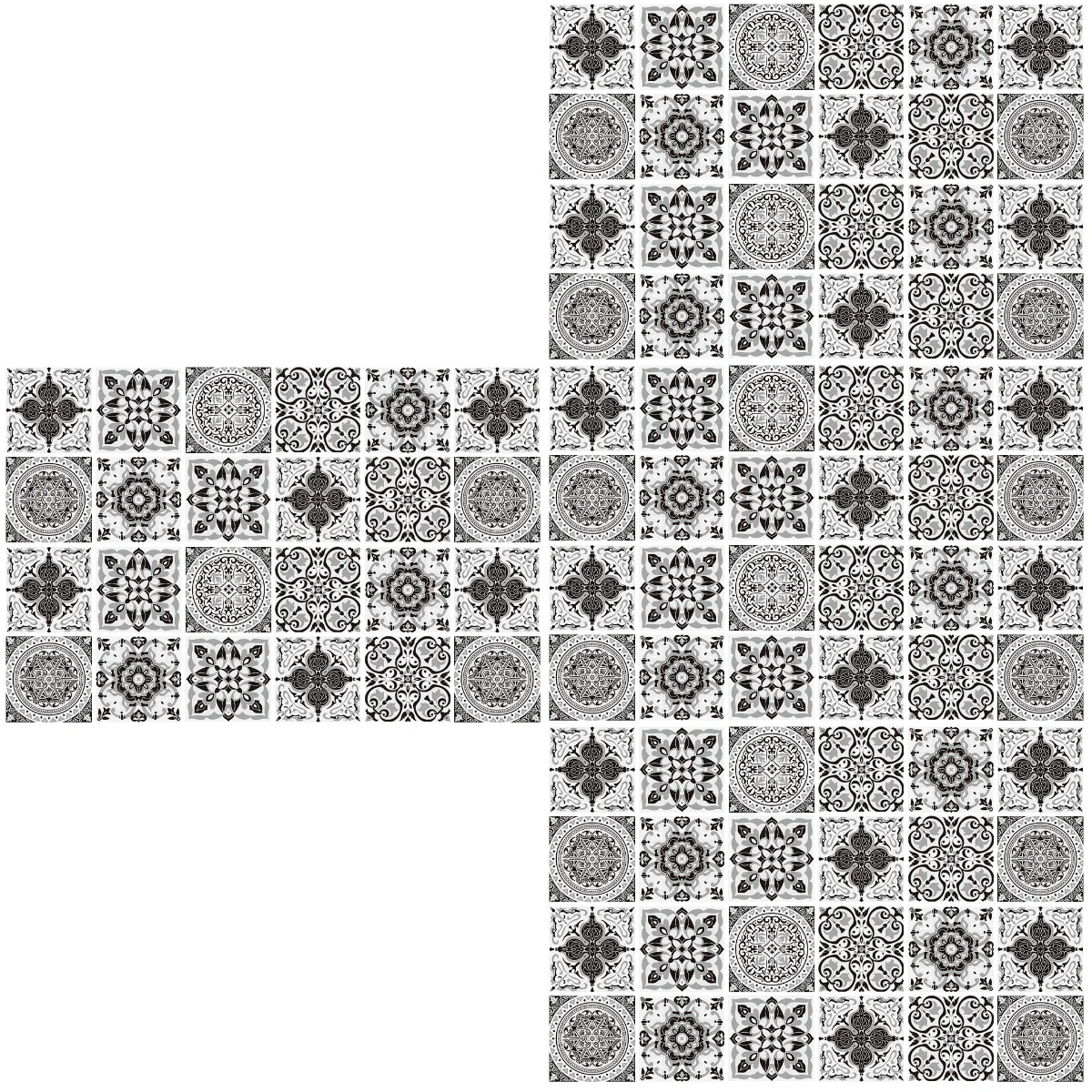 

96 pcs Easy to Peel and Stick Tile Stickers Wall Floor Tile Decals Kitchen Tile Decals Tile Stickers