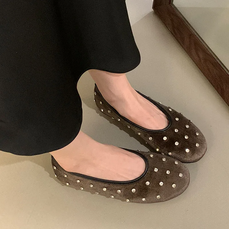 Женские балетки с кристаллами