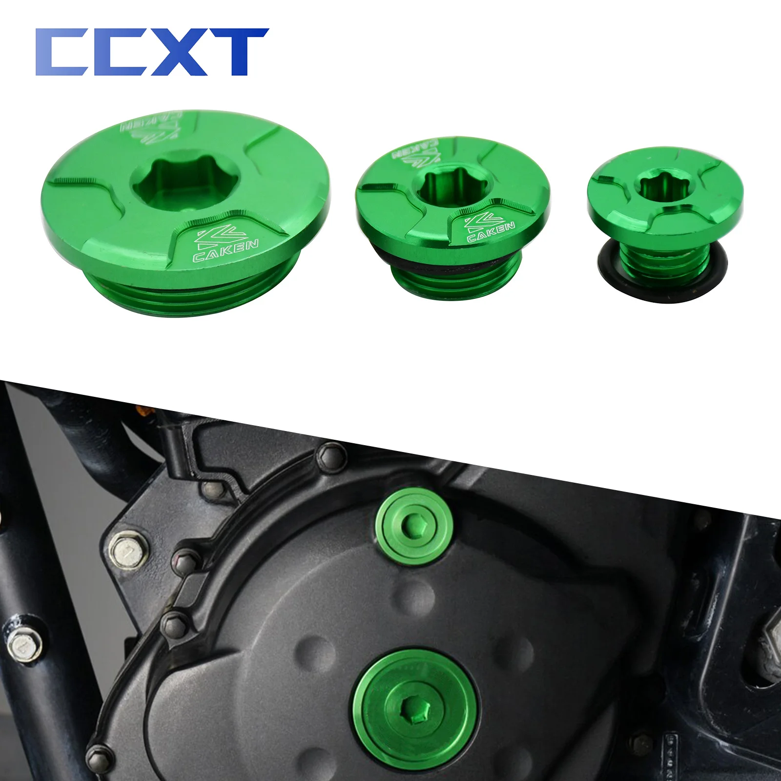 

Motorcycle CNC Engine Timing Caps Oil Filler Plug Crankcase Cover For Kawasaki KX KX250 KX450 KX250F KX450F KLX450R Motocross