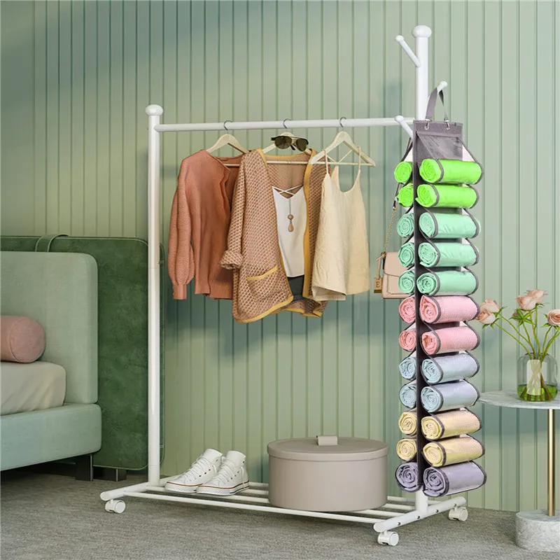 

Сумочка для хранения одежды, держатель рулона, дверной органайзер с 24 отделениями, вешалка для хранения леггинсов, брюк, джинсов, подвесная ...