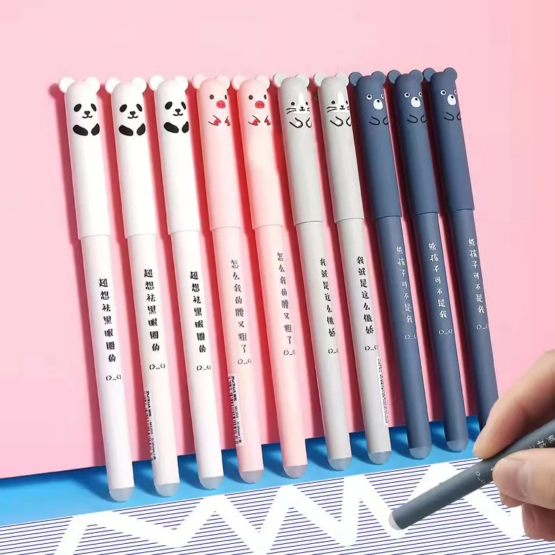 

4/8 / A Kawaii South Korea Cute Bear Blue Erasable And Easy To Wipe Neuter Pen Bear Head Full Needle Wipe Pen Student Wipe Pen C