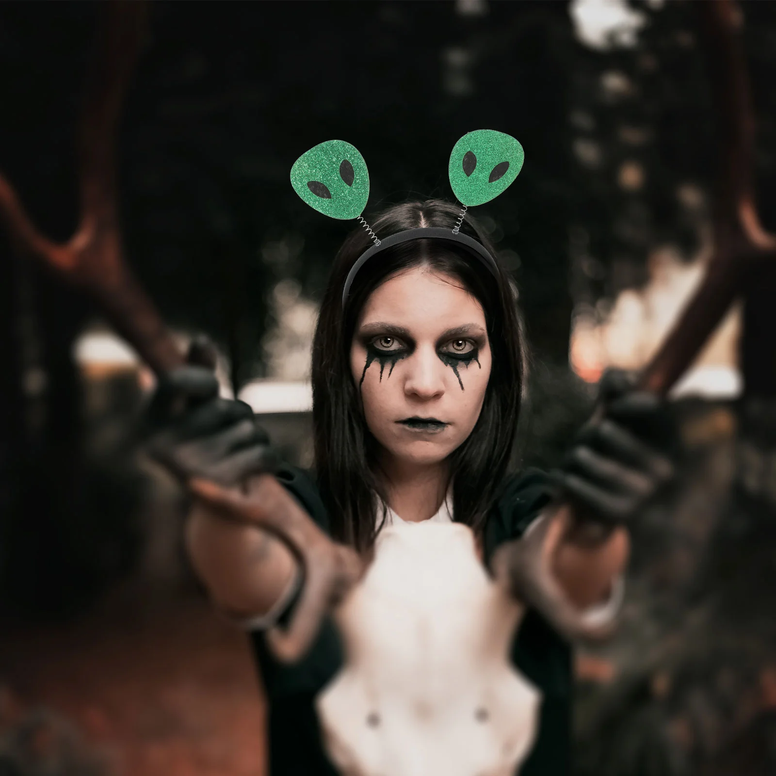 3 шт. повязка на голову с изображением инопланетянина Хэллоуин (зеленая)