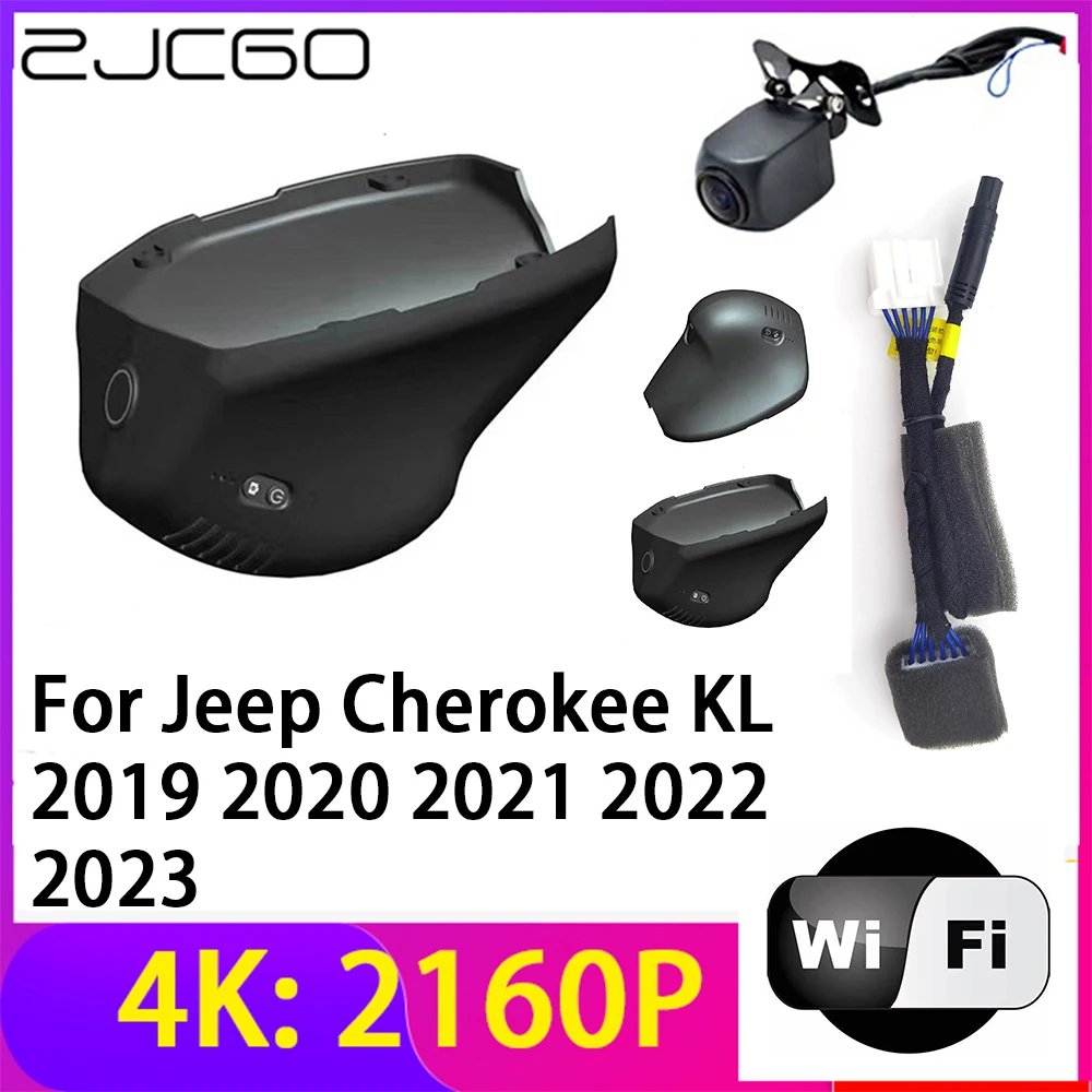 

ZJCGO 4K 2160P Dash Cam Car DVR Camera 2 Lens Recorder Wifi Night Vision for Jeep Cherokee KL 2019 2020 2021 2022 2023
