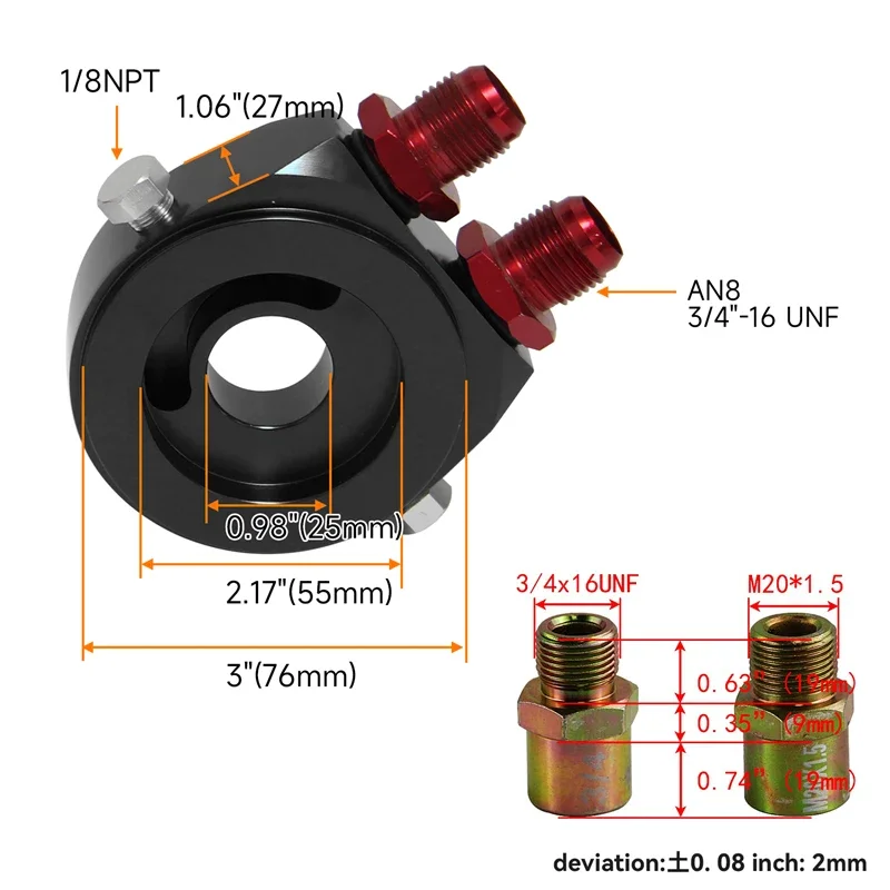 Uinversal 32 мм 15 рядов AN8 3/4 &quot-16 UNF алюминиевый двигатель 226 комплект масляного