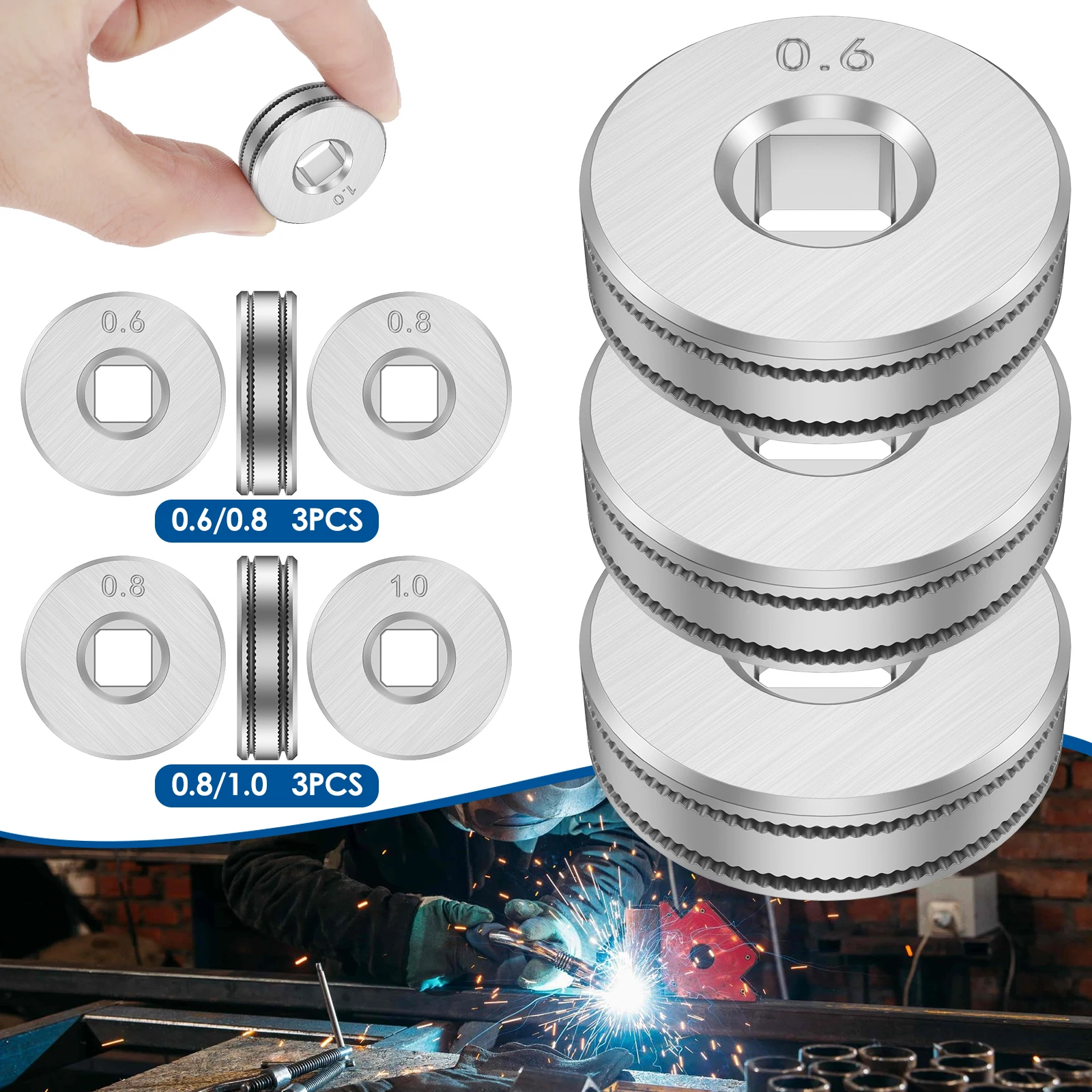 

3 шт. приводной ролик для подачи проволоки 0,6/0,8 0,8/1,0 проволочный рулонный круг рифленый паз сварочная линия подача рулонных сварщиков для MIG Welders