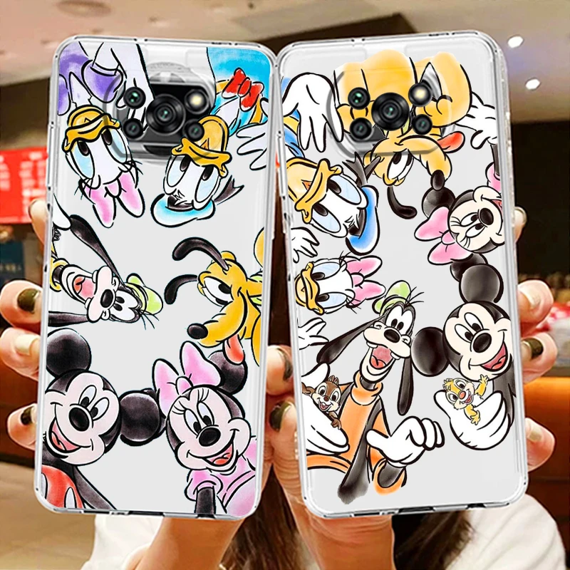 

Transparent Phone Case For Xiaomi Poco X4 X3 X2 NFC F4 F3 F2 GT M5s M4 M3 M2 Pro C50 C40 C3 Disney Mickey Princess Cover Shell