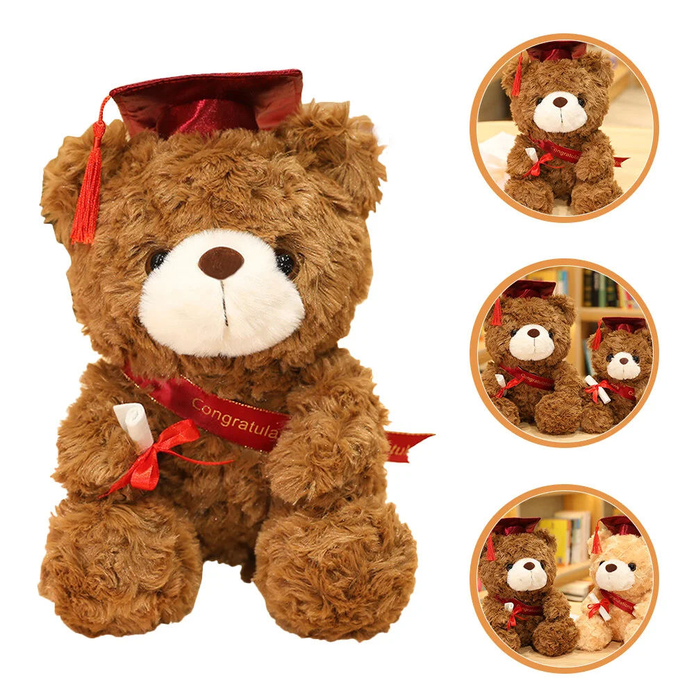 

Graduate Yellow Throw Pillows Graduation Bear Party Supplies Small Plush Preschool
