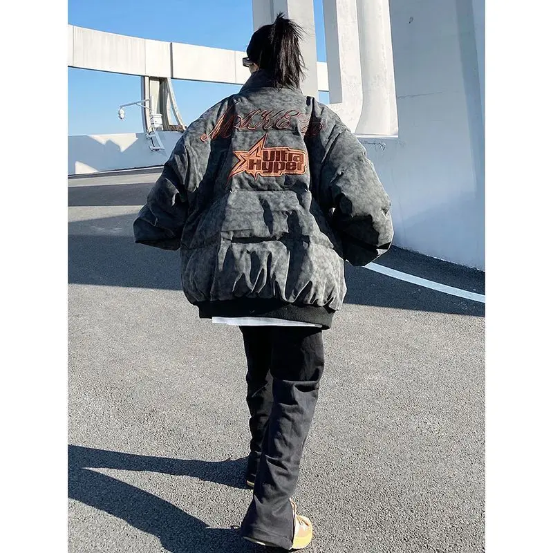 Винтажные зимние мужские парки в стиле хип-хоп куртка большого размера с