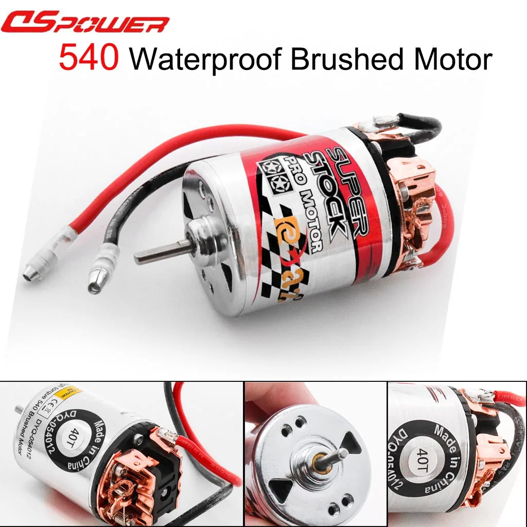 

540 Upgrade Brushed Motor Waterproof External Carbon Brush 13T-80T for 1/10 RC Car Crawler Axial SCX10 AXI03007 90046 Tamiya