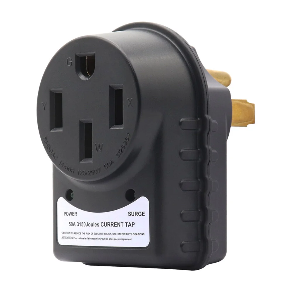 

50 A/250V Indicator Light 50A RV Power Pedestal Tester Plug Outlet Base Abs Travel