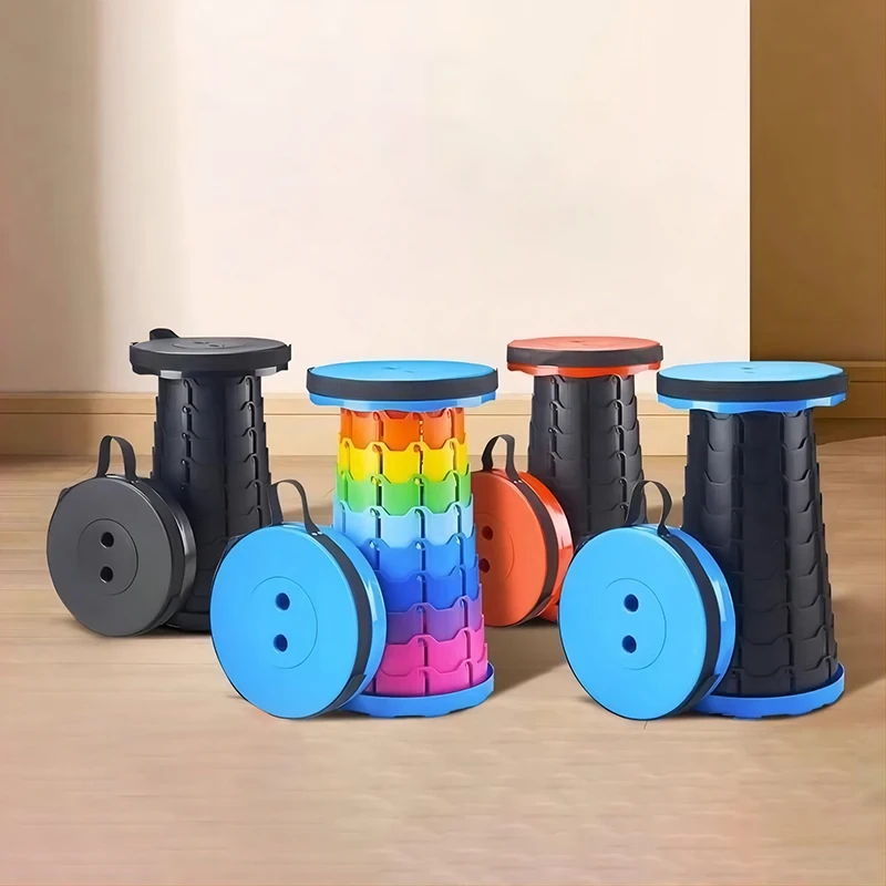 1 шт. портативный Круглый складной стул гармошкой регулировка высоты простой